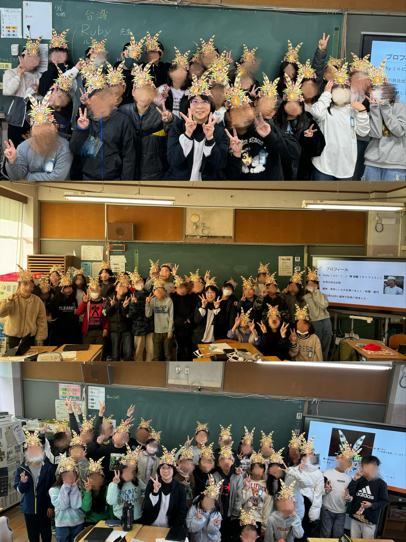 陳校長跟三個班級的五年級學生們大合照