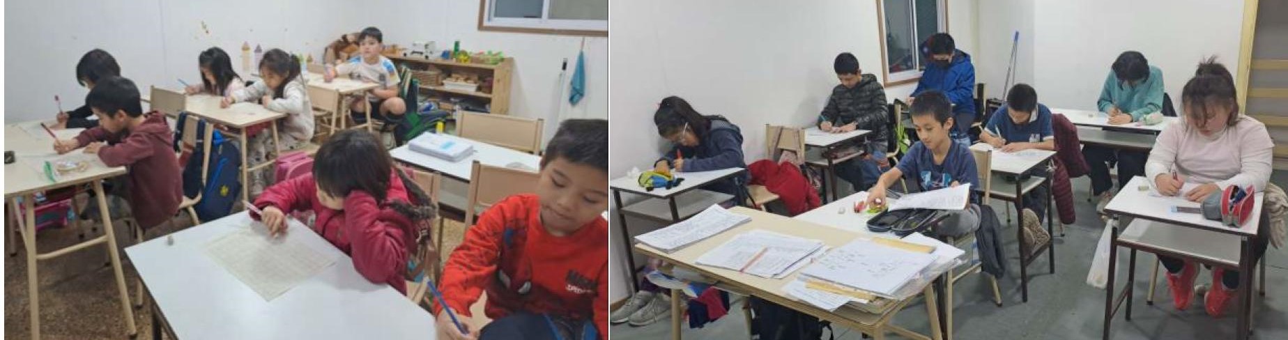 認真作答的學生們