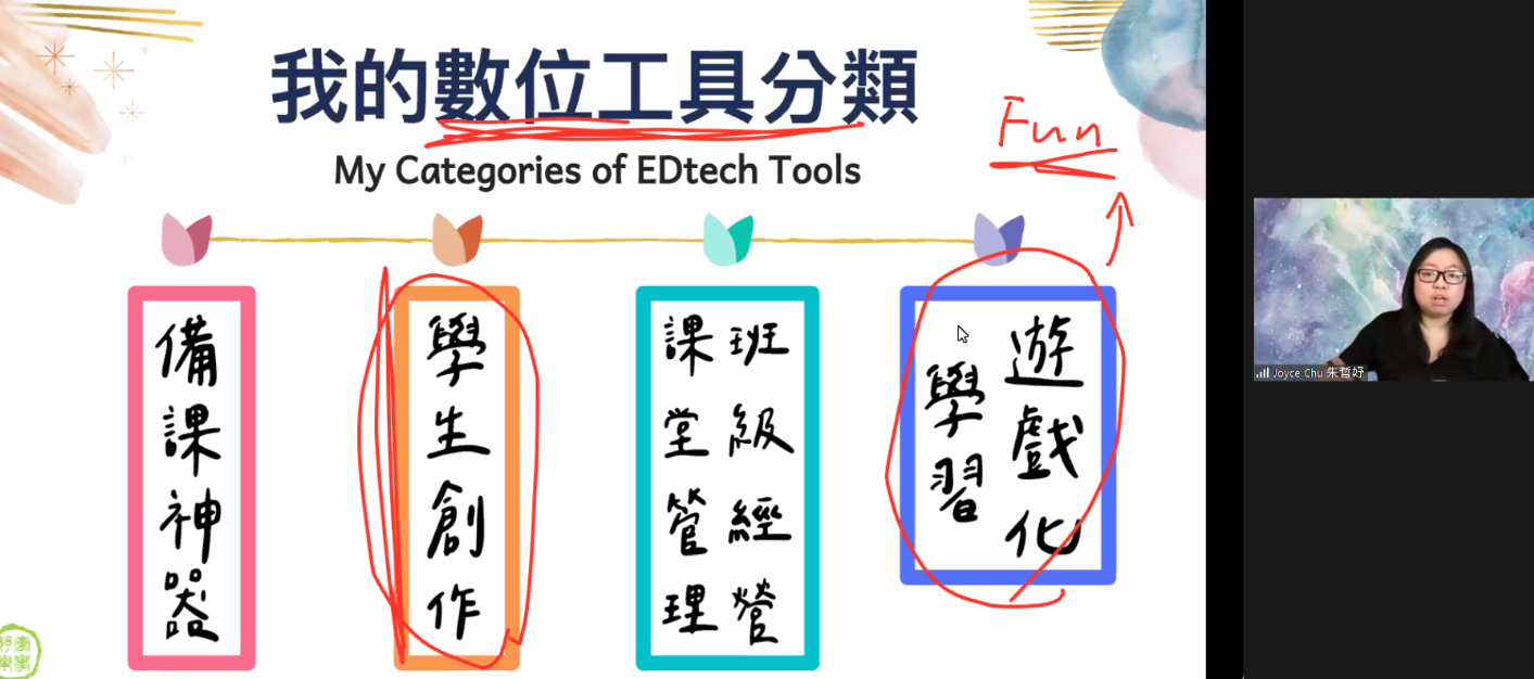 朱哲妤老師對數位教學工具能信手拈來
