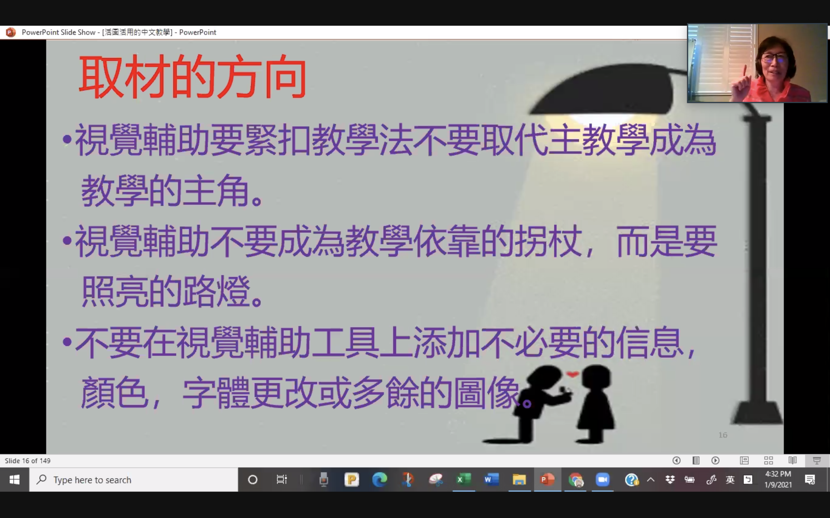 視覺輔助教材取材方向的重點